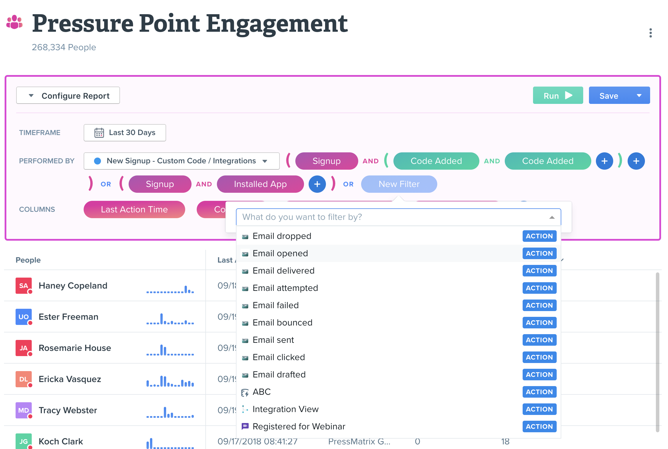 Woopra Behavioral Segmentation