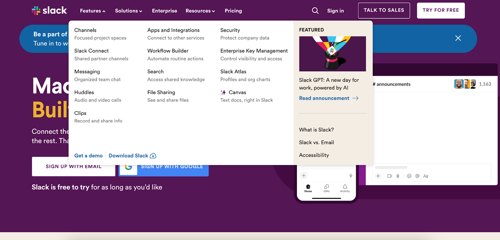 Slack screenshot