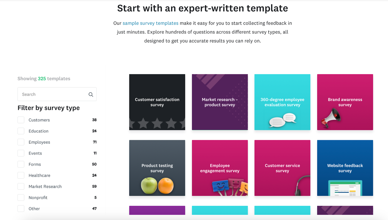 survey monkey templates