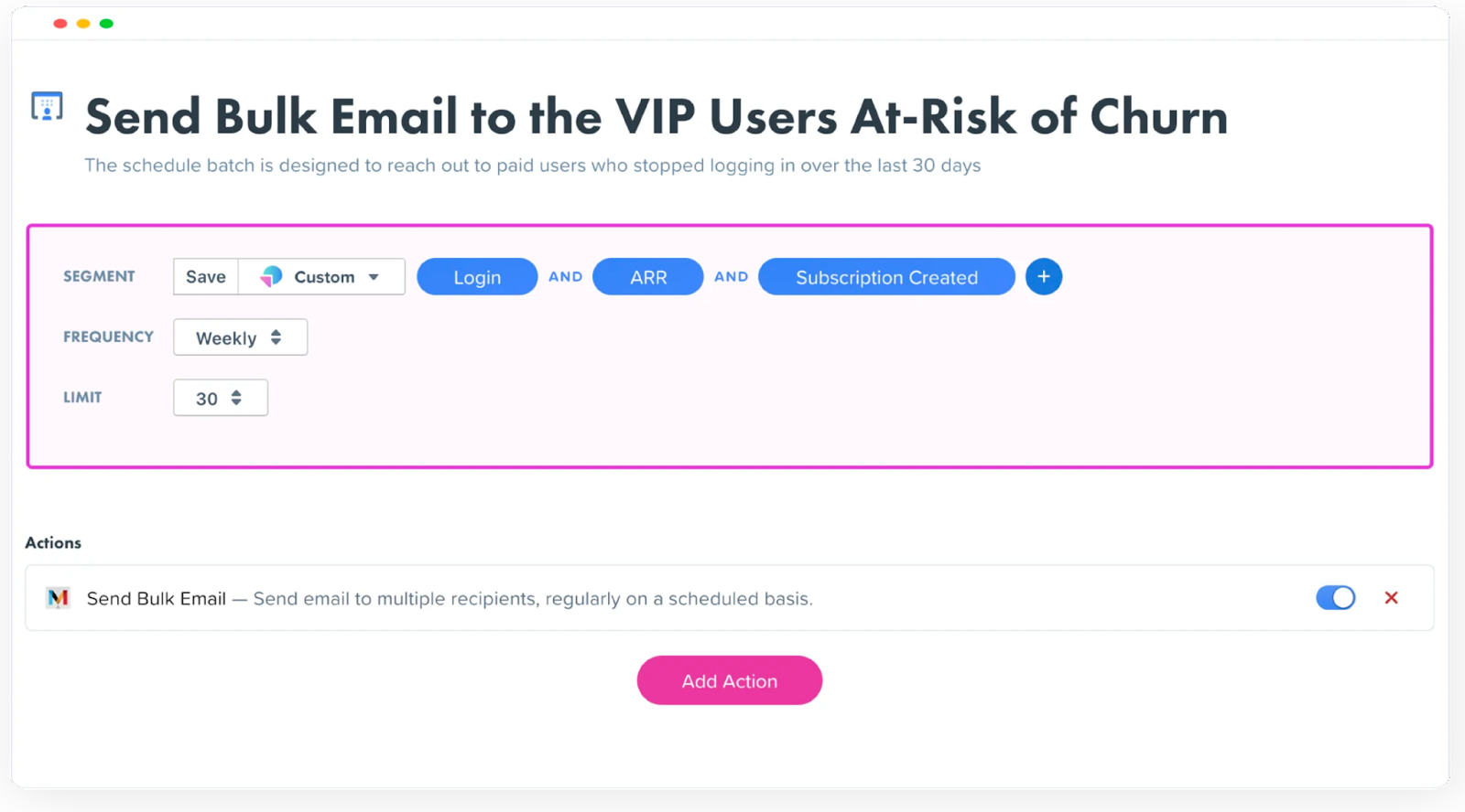 bulk email vip users