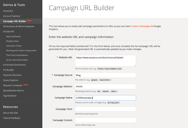 campaign url builder for utms