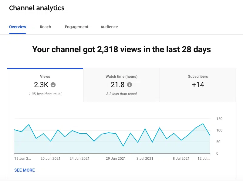 Youtube channel analytics