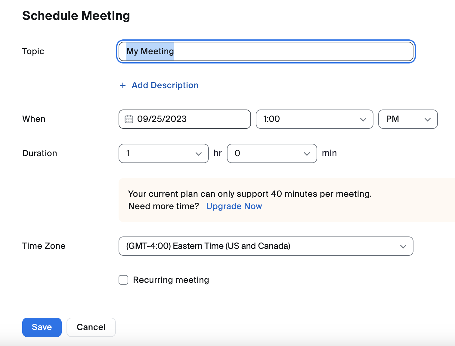 schedule meeting screenshot