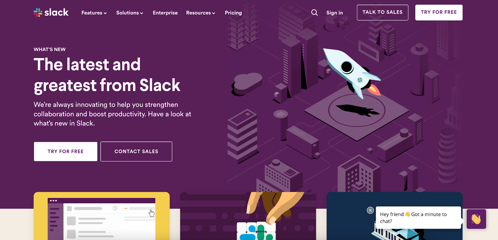 slack homepage screenshot